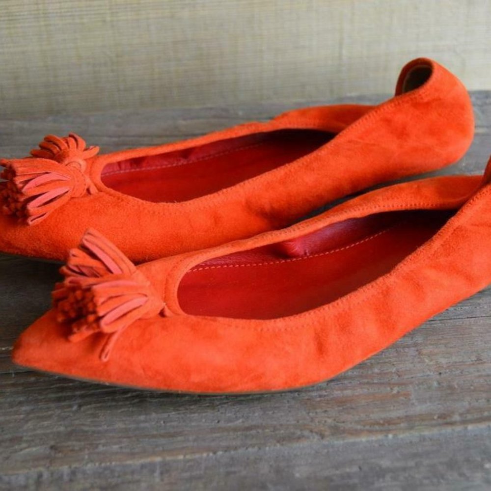 NWB J.Crew $118 Lottie Tassel Flats in Suede G7818